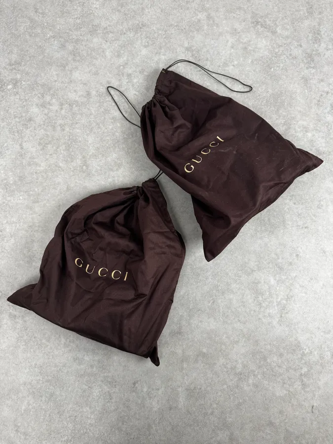2000s Gucci Brown Suede Biker Double Buckle Boots - Image 9
