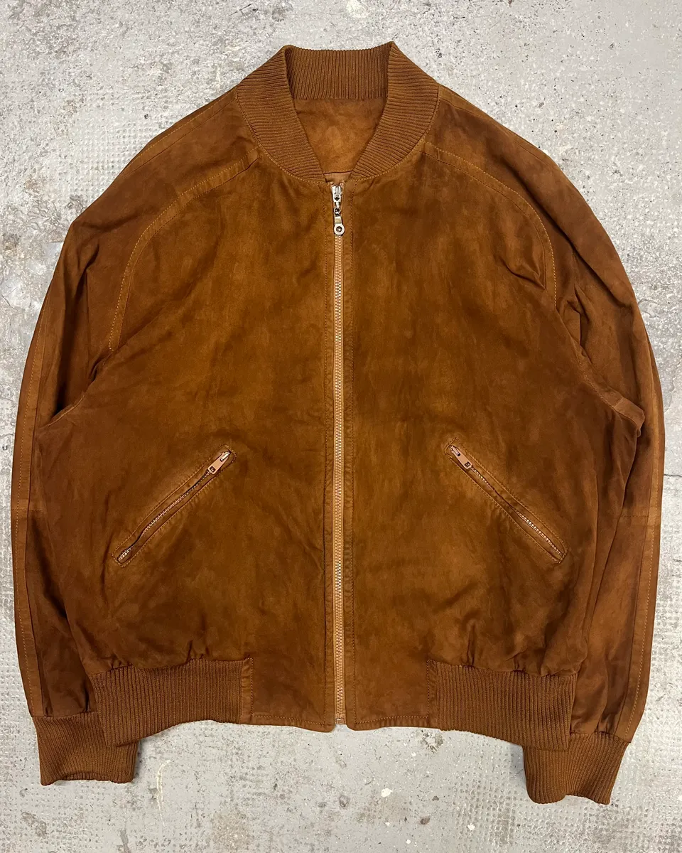 2000s Gucci Brown Suede Bomber Jacket