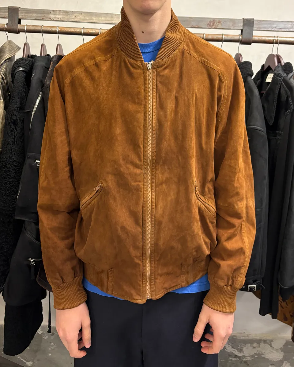 2000s Gucci Brown Suede Bomber Jacket - Image 3
