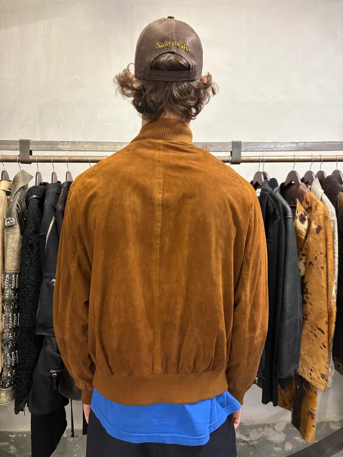 2000s Gucci Brown Suede Bomber Jacket - Image 4