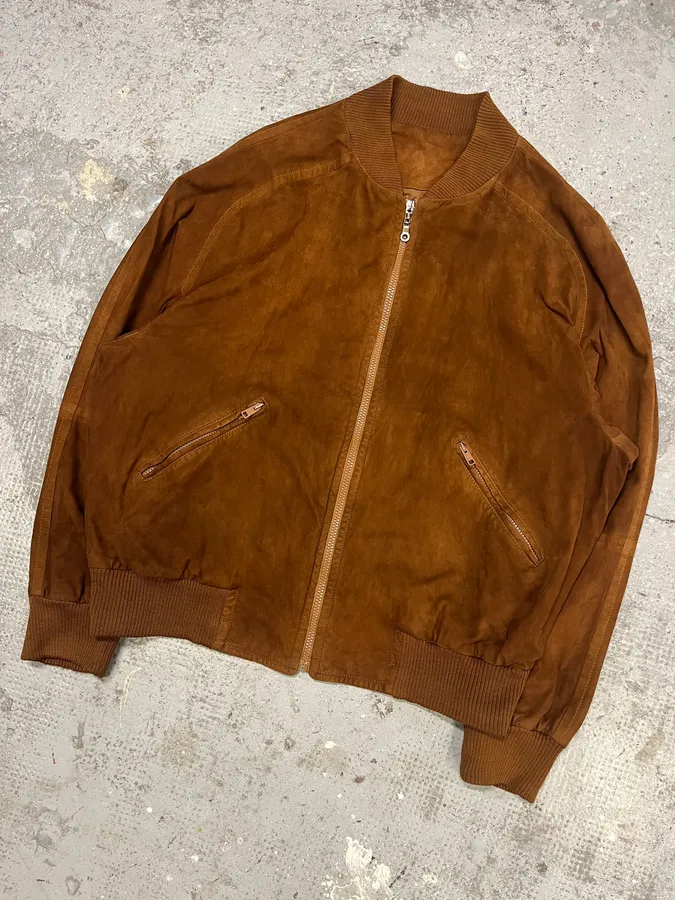 2000s Gucci Brown Suede Bomber Jacket - Image 5