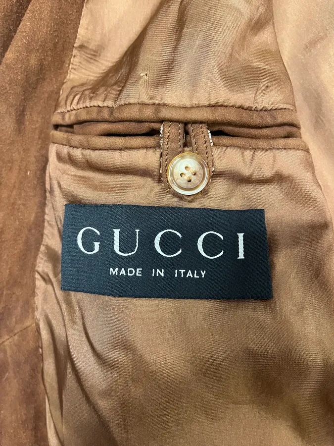 2000s Gucci Brown Suede Bomber Jacket - Image 8