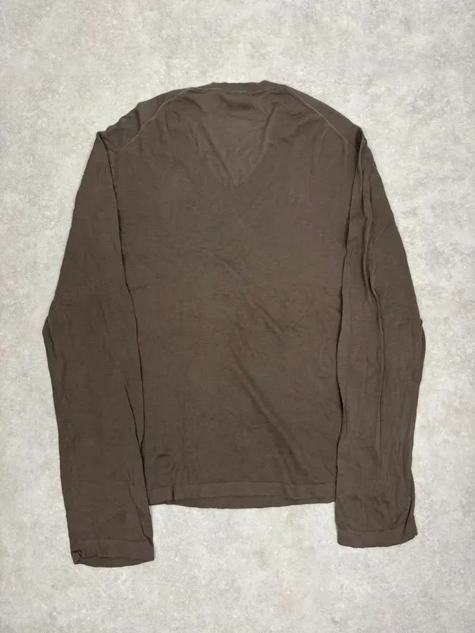 2000s Gucci Brown V Neck Sweater - Image 4
