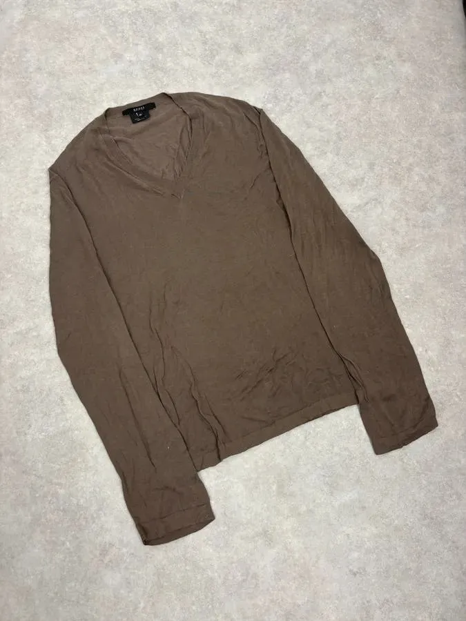 2000s Gucci Brown V Neck Sweater - Image 5