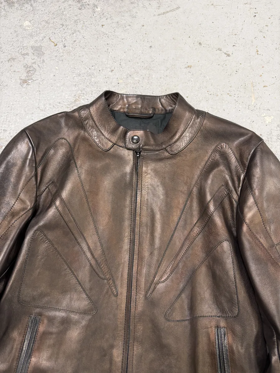 2000s Gucci Brut Avant-Garde Biker Leather Jacket by Tom Ford - Image 10