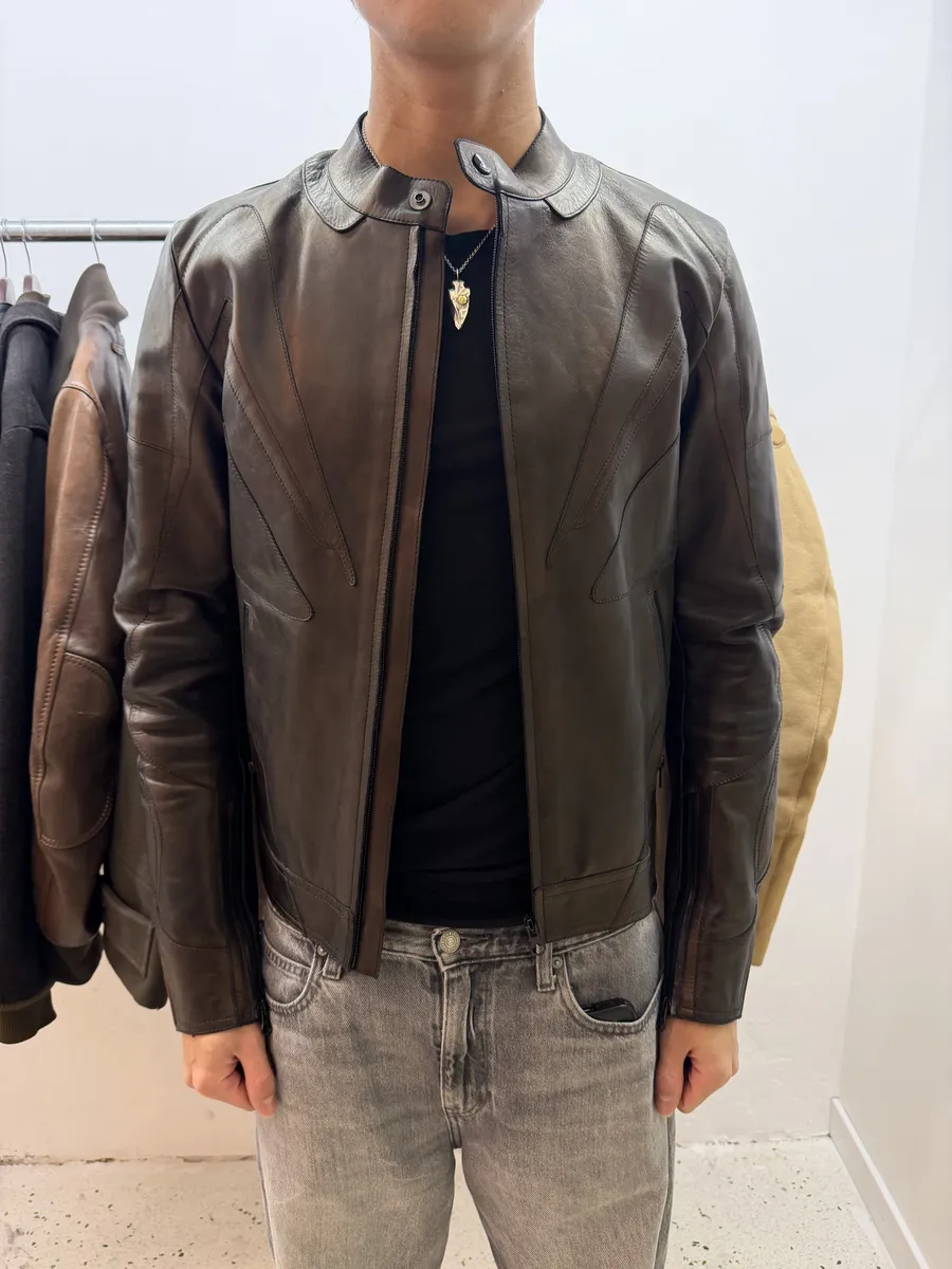 2000s Gucci Brut Avant-Garde Biker Leather Jacket by Tom Ford - Image 4