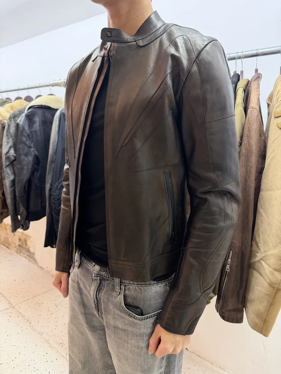 2000s Gucci Brut Avant-Garde Biker Leather Jacket by Tom Ford - Image 5