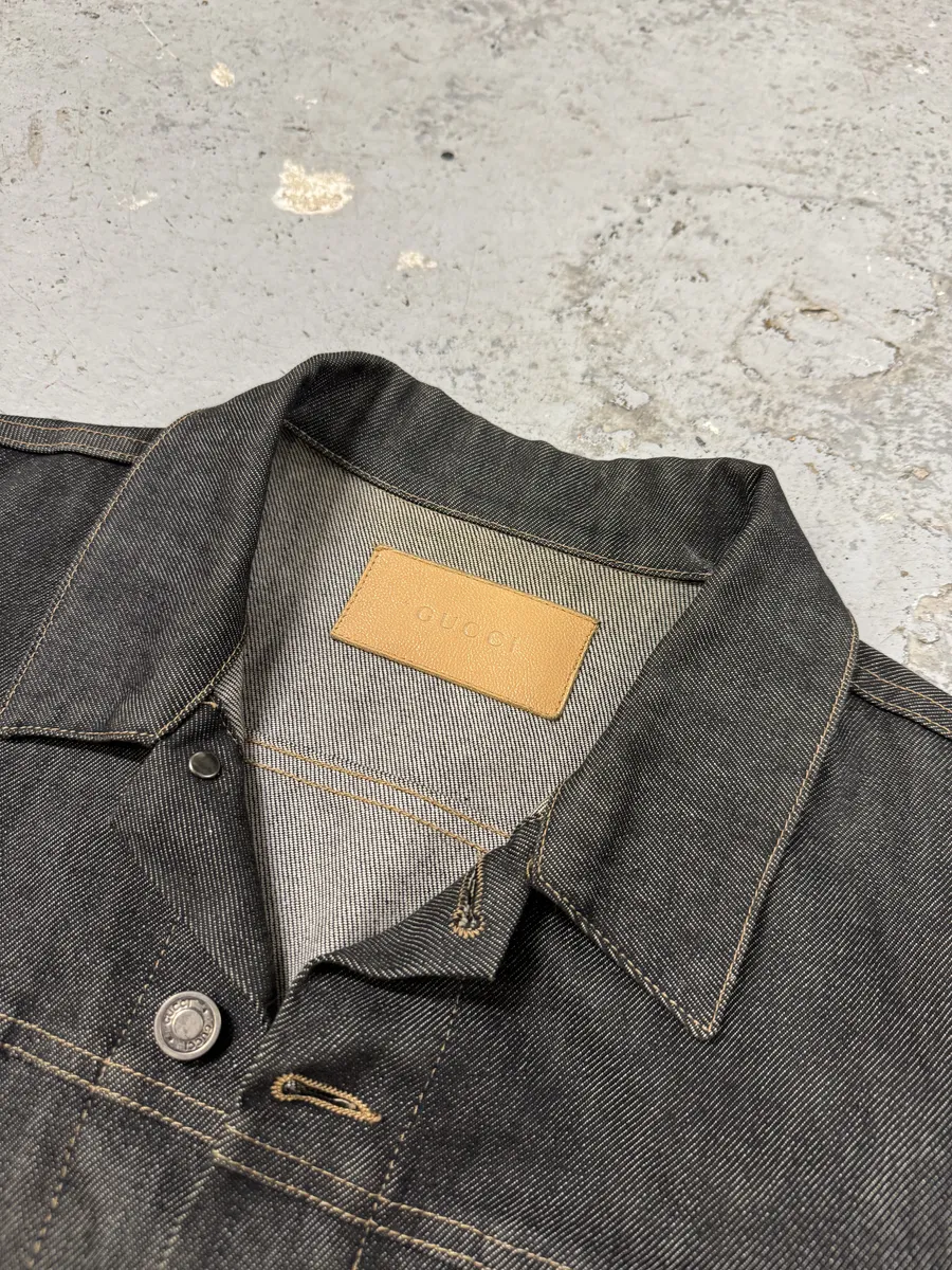2000s Gucci Brut Structured Trucker Denim Jacket - Image 9
