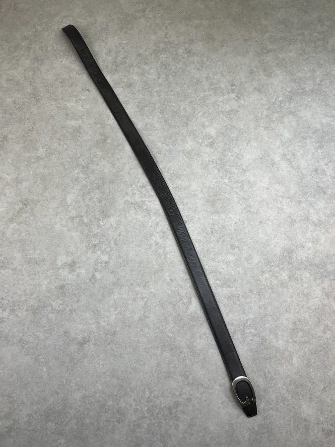 2000s Gucci Dark Brown Leather Logo G-Buckle Belt - Image 7