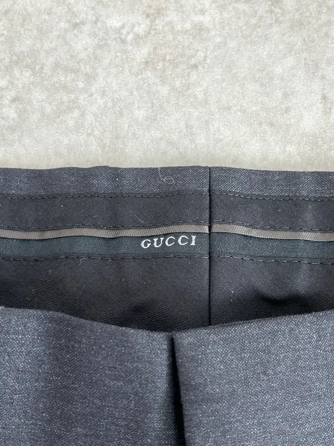 2000s Gucci Dark Grey Regular Tailored Pants - Image 11