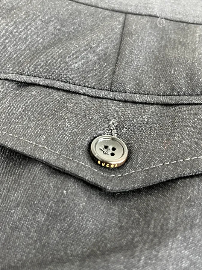2000s Gucci Dark Grey Regular Tailored Pants - Image 9