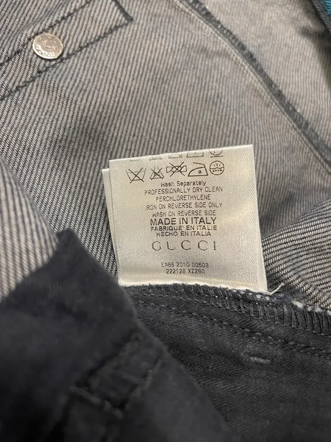 2000s Gucci Dark Waxed Effect Obscure Denim Pants - Image 12