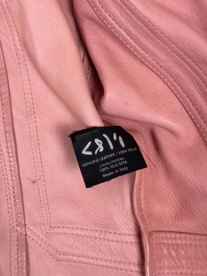 2000s Gucci Golden Circles Soft Pink Suede Leather Jacket - Image 8
