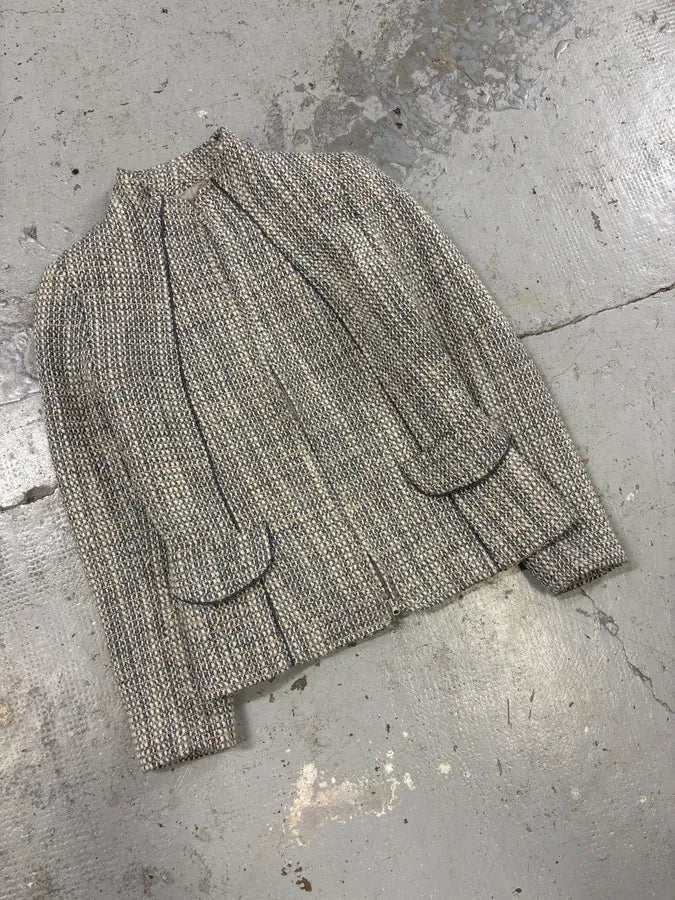 2000s Gucci Grey Tweed Minimalist Jacket - Image 4