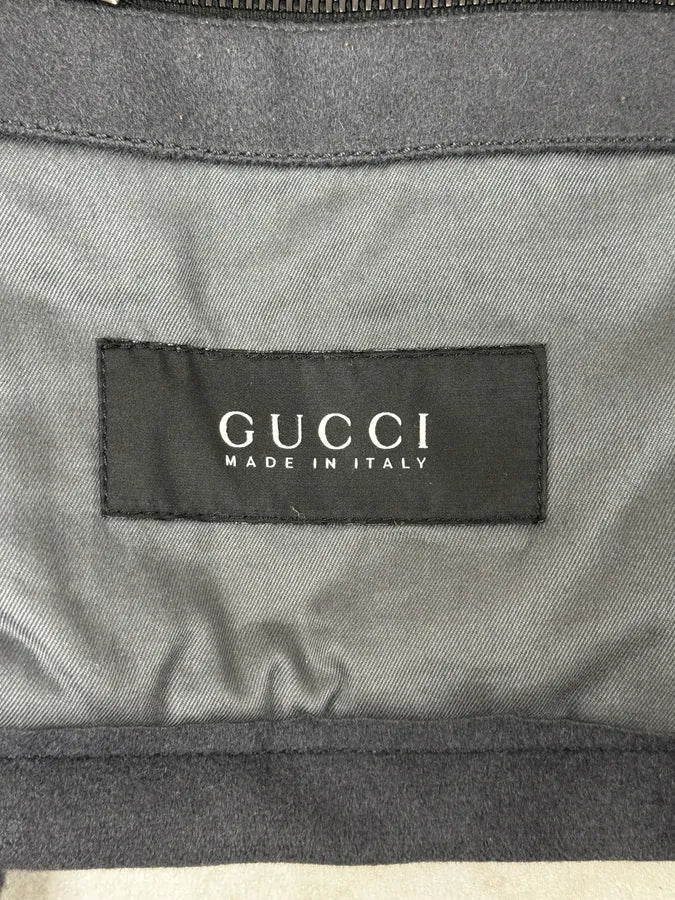 2000s Gucci Grey Wool Asymmetrical Jacket - Image 15