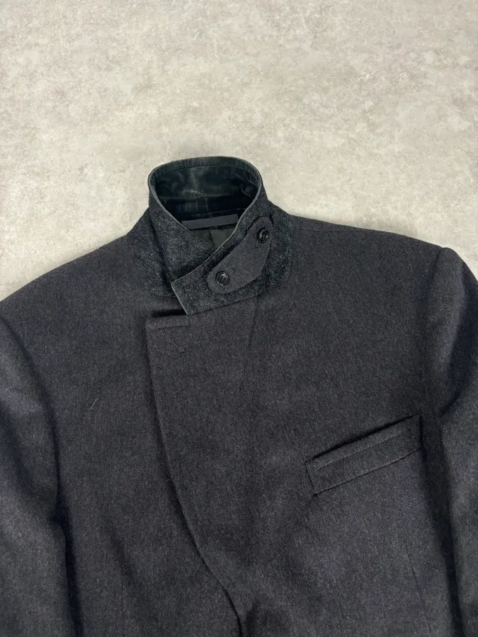 2000s Gucci Grey Wool Classy Long Coat - Image 9