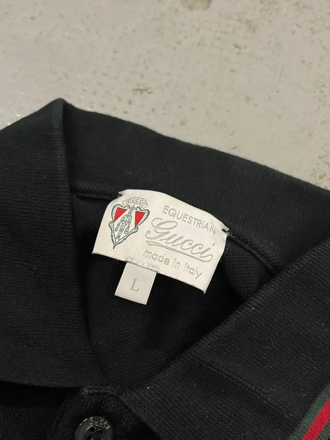 2000s Gucci Knight Brodery Black Polo by Frida Giannini - Image 7