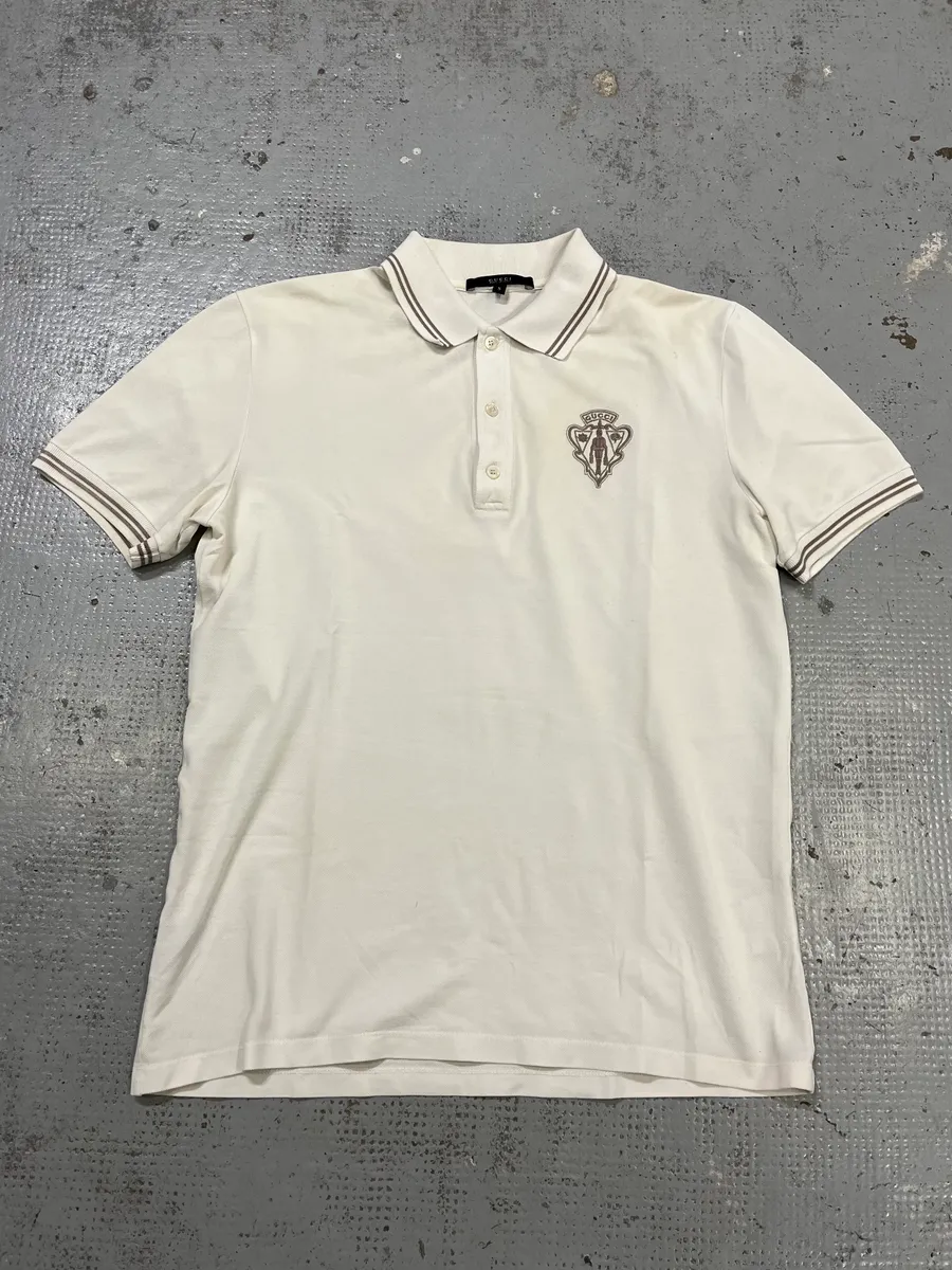 2000s Gucci Knight Brodery White Polo by Frida Giannini