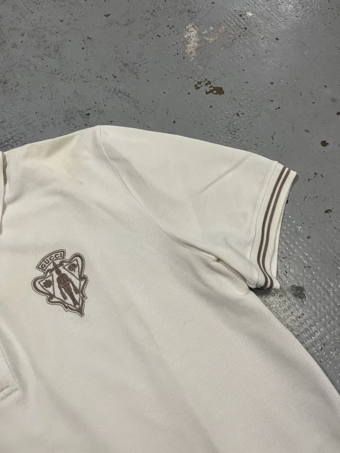 2000s Gucci Knight Brodery White Polo by Frida Giannini - Image 6