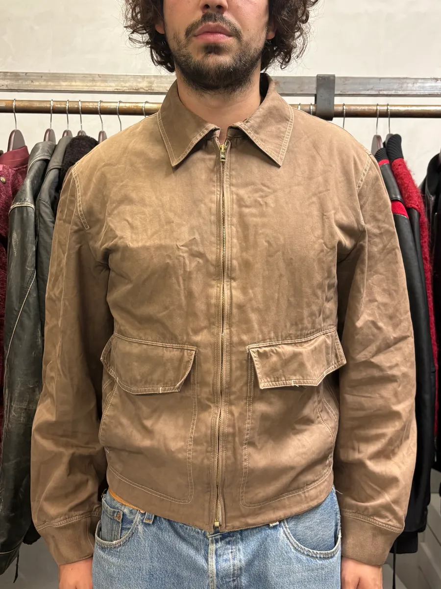 2000s Gucci Minimalist Brown Cotton Jacket - Image 2