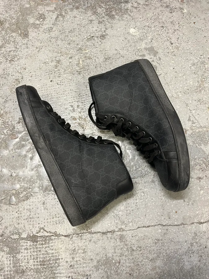 2000s Gucci Monogram High Top Sneakers - Image 5