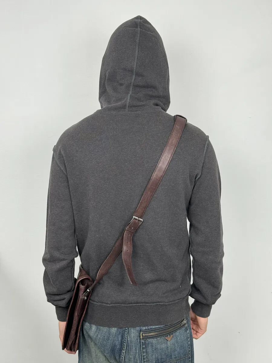 2000s Gucci Monogramm G Brown Leather Shoulder Bag - Image 4