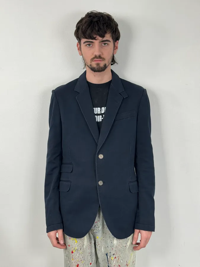 2000s Gucci Navy Classy Blazer Jacket - Image 2