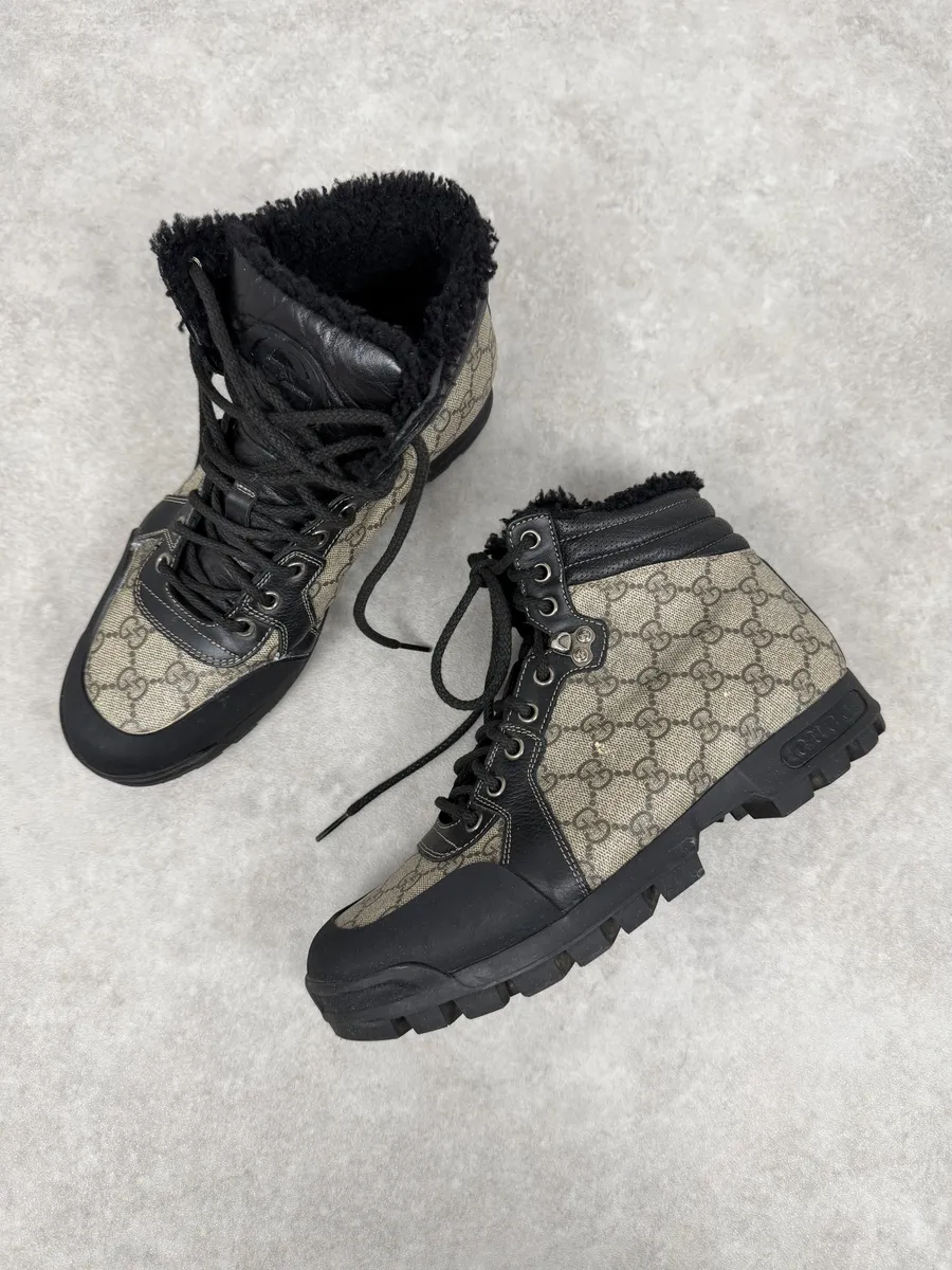 2000s Gucci Nebraska G Propaganda High Fur Boots - Image 2