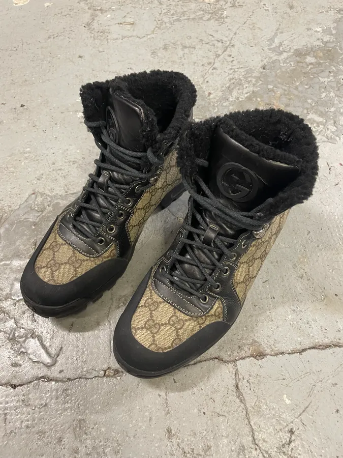 2000s Gucci Nebraska G Propaganda High Fur Boots - Image 3