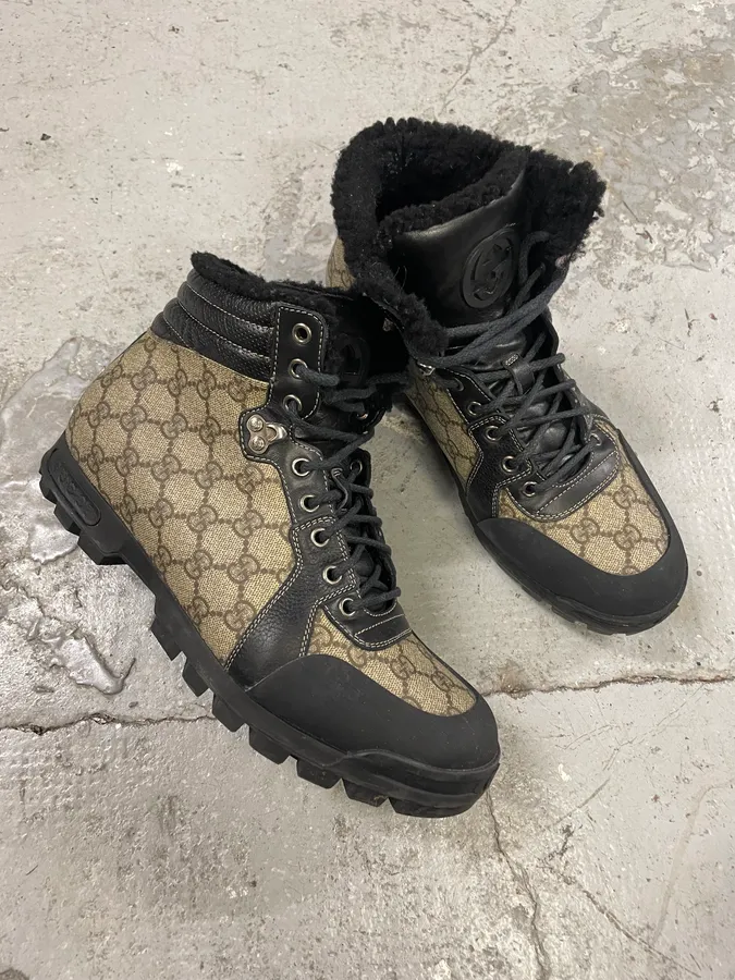2000s Gucci Nebraska G Propaganda High Fur Boots - Image 5