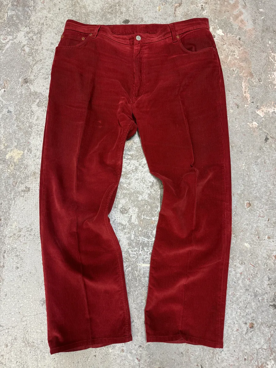 2000s Gucci Red Cozy Large Corduroy Pants