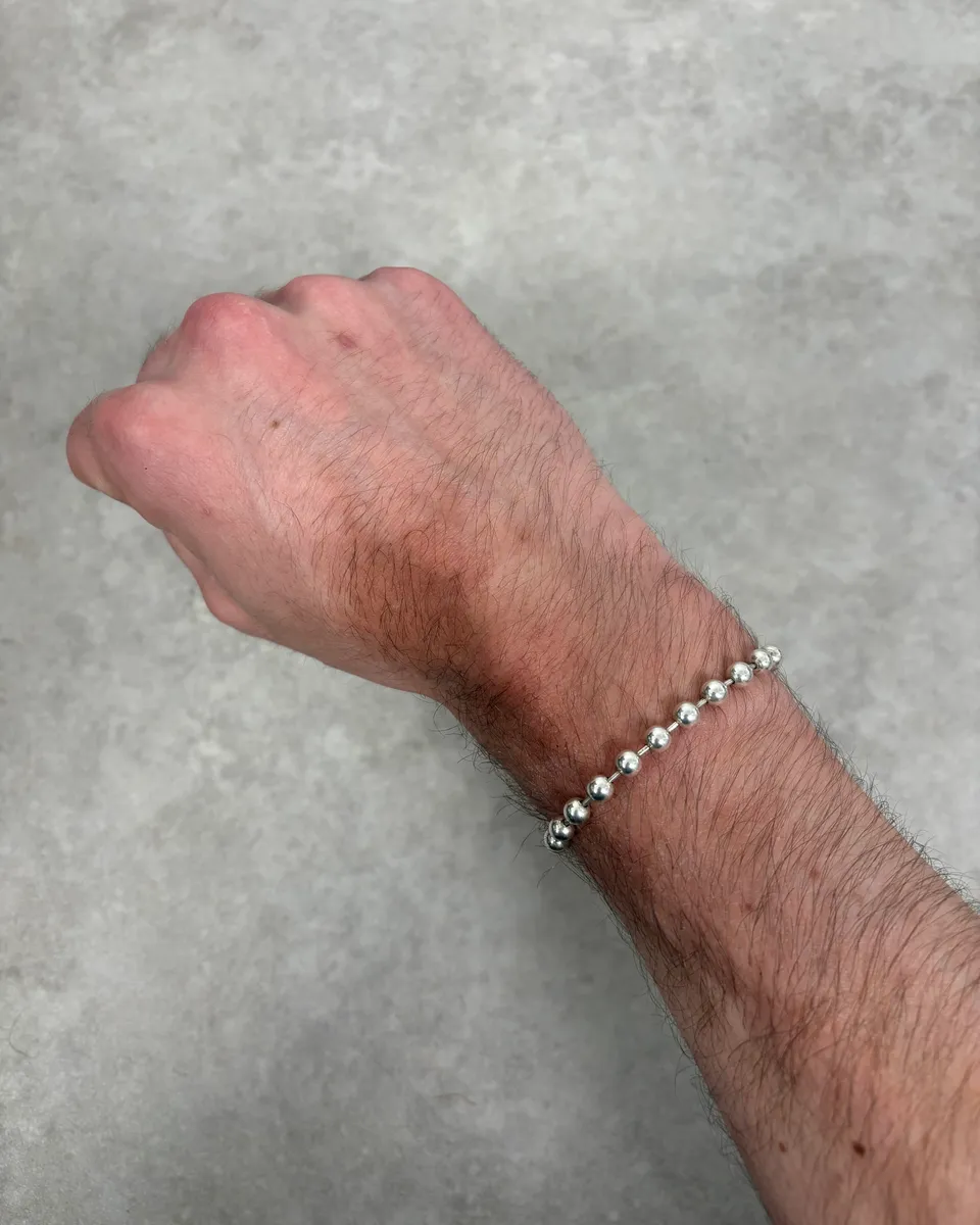 2000s Gucci Silver Bullet Anchor Chain Bracelet - Image 2