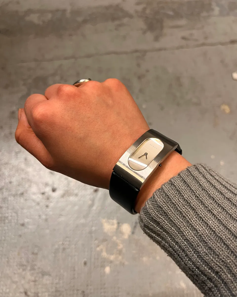2000s Gucci Silver Stainless Steel Bangle Watch