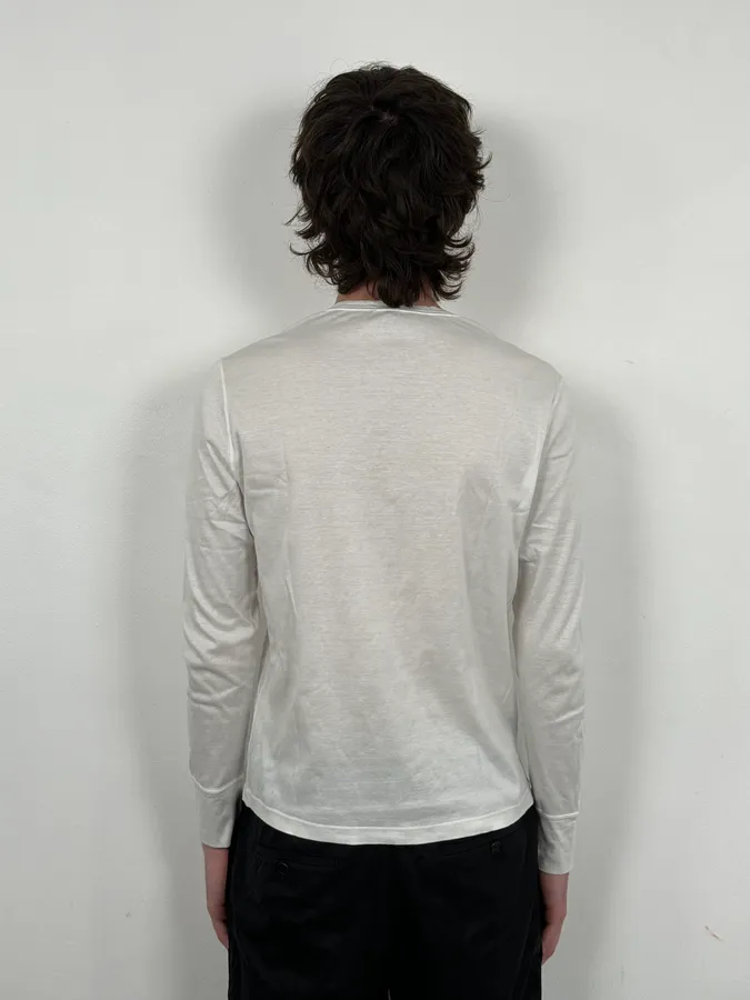 2000s Gucci White Henley Longsleeves - Image 3