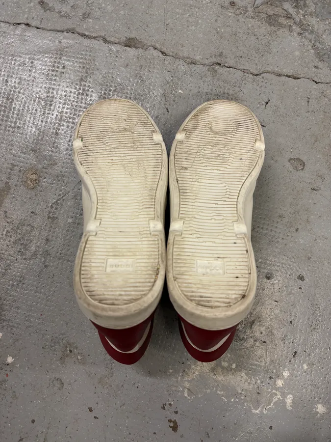 2000s Gucci White & Red High G Sneakers - Image 7