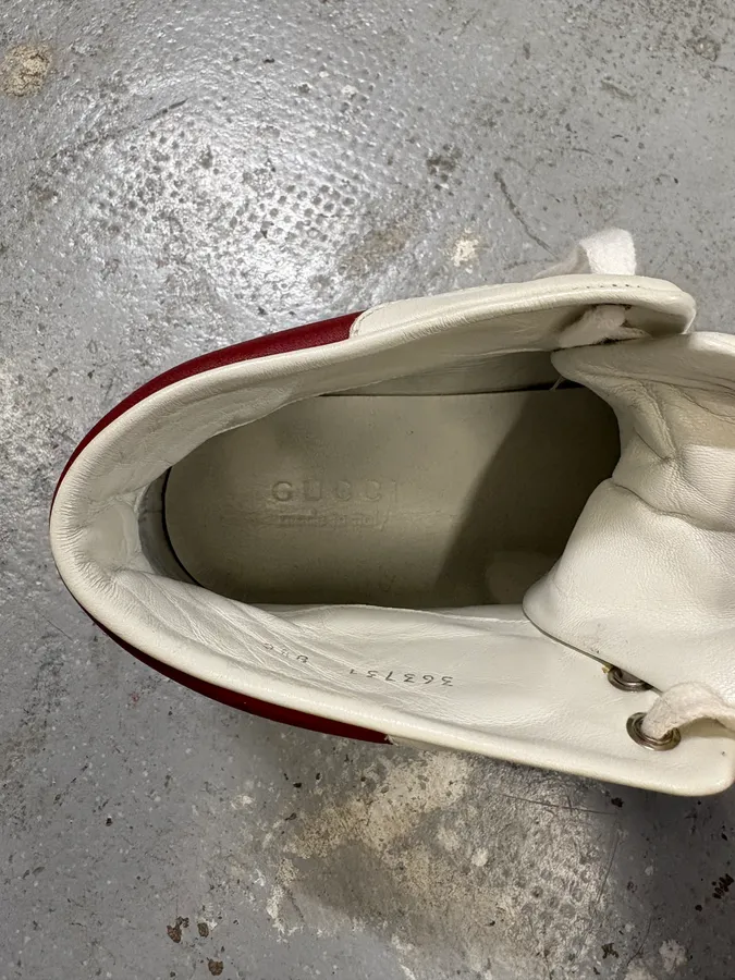 2000s Gucci White & Red High G Sneakers - Image 9