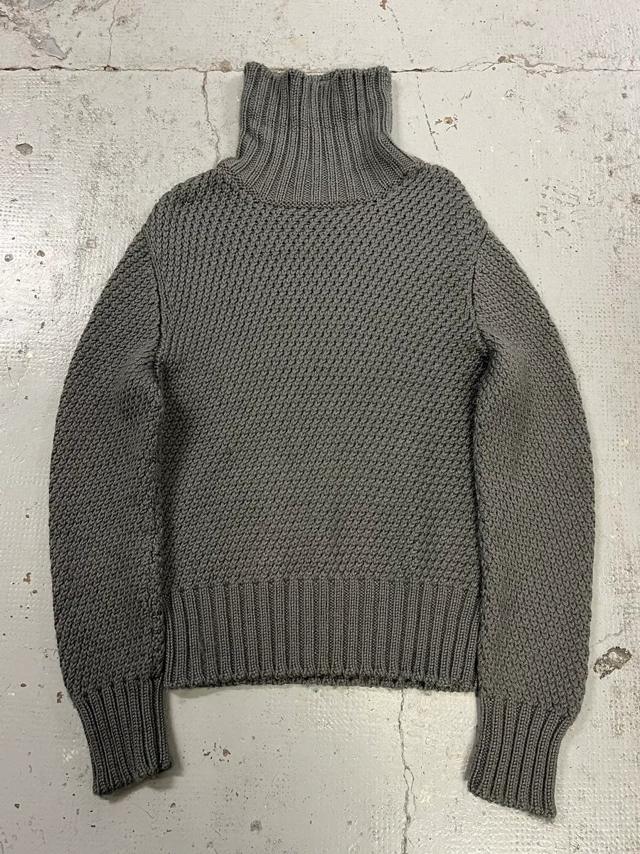 2000s Gucci Wool Grey Knitted Turtleneck Sweater