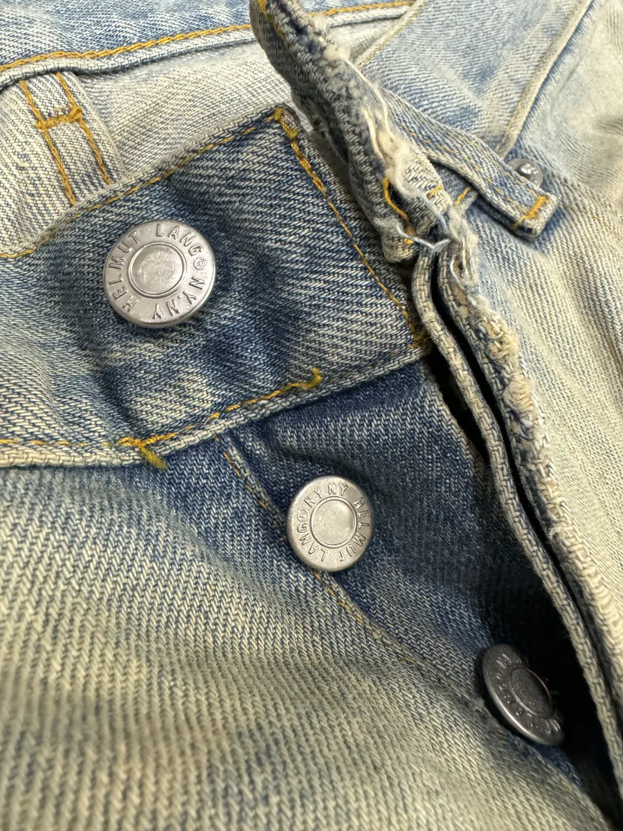 2000s Helmut Lang Blue Faded Washed Denim Jeans - Image 8