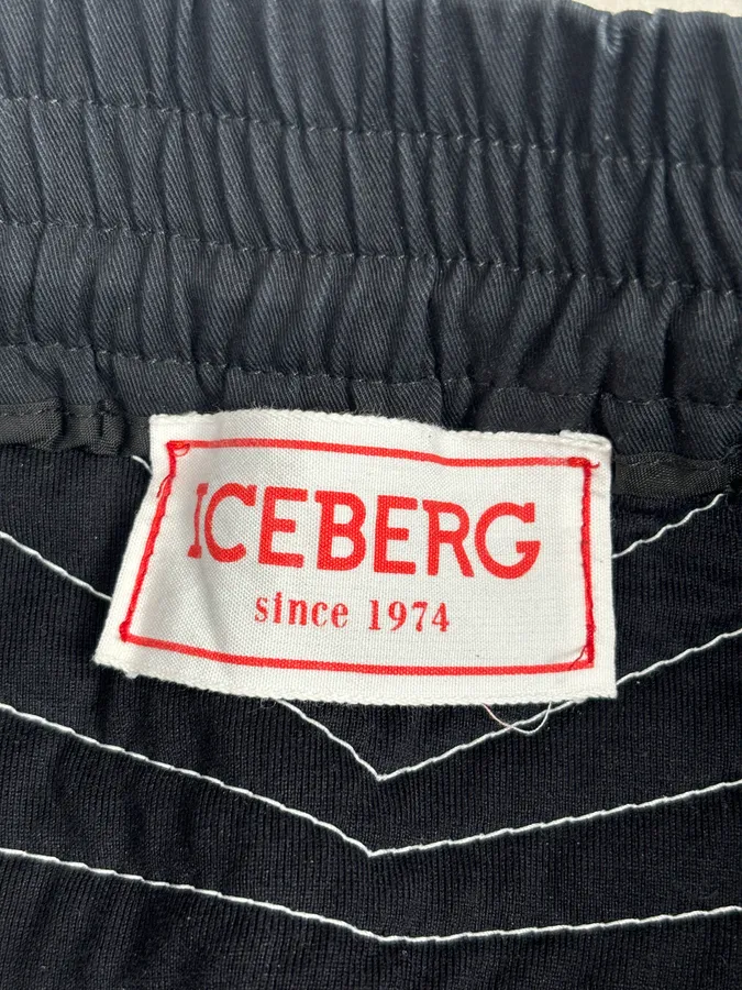 2000s Iceberg Black Cotton Sequin Biker Pants - Image 10