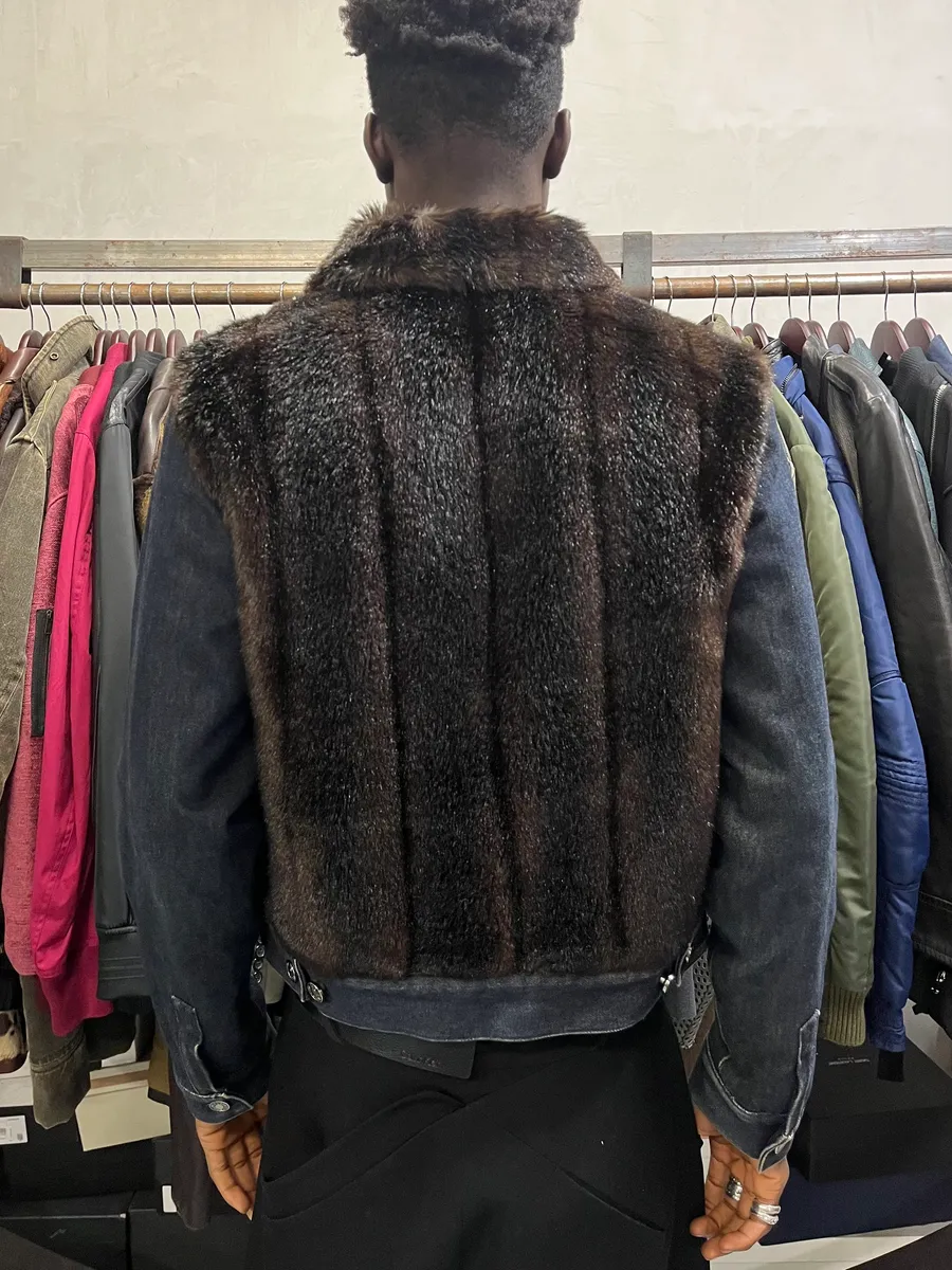 2000s Iceberg Brown Faux Fur Leather Zip-up Jacket - Image 3