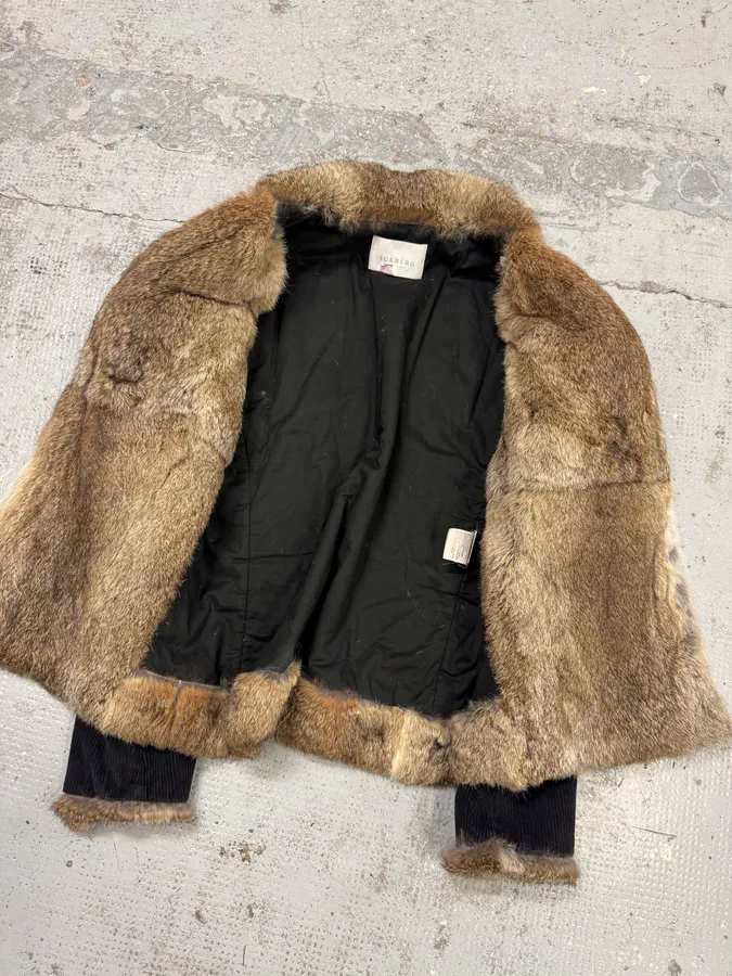 2000s Iceberg Fur Collar Black Corduroy Jacket - Image 8