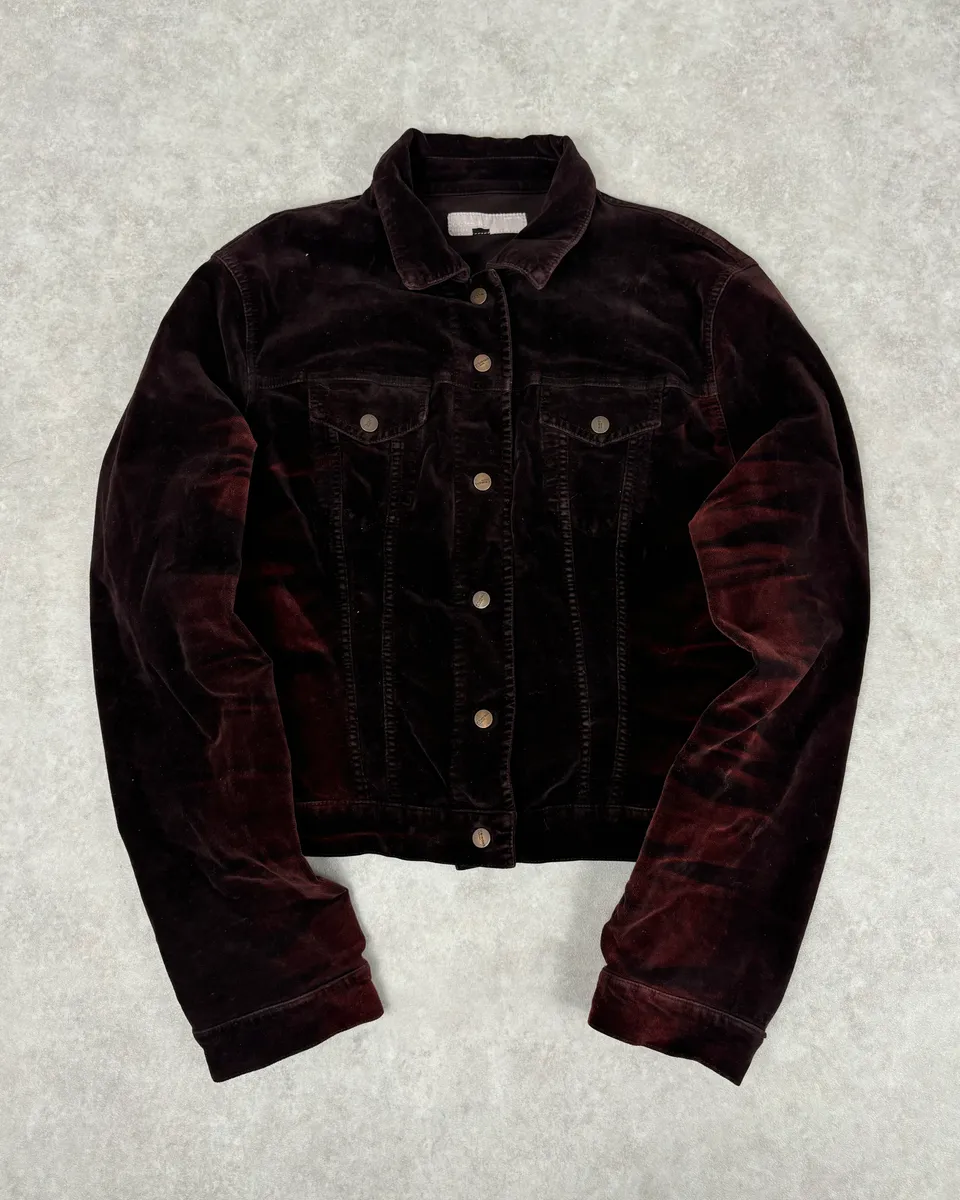 2000s Iceberg Jacket Irregular Gradient Dark Burgundy Jacket