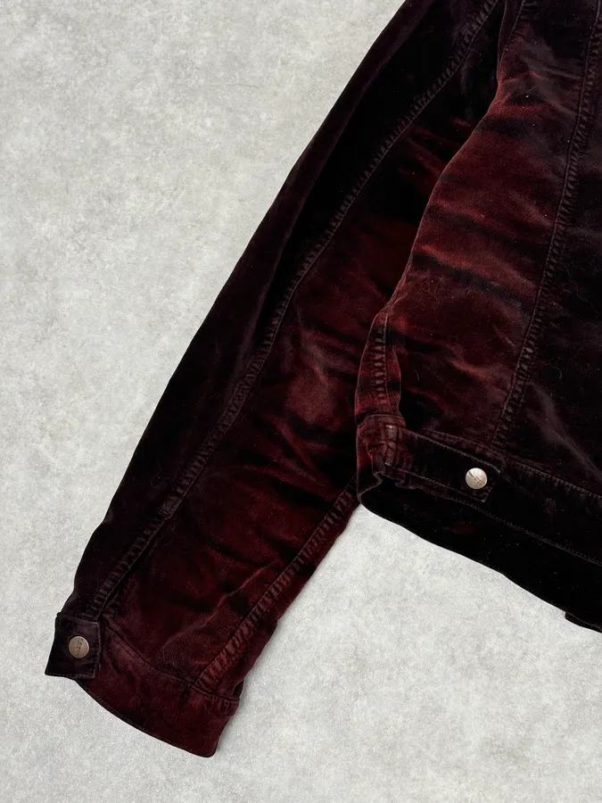 2000s Iceberg Jacket Irregular Gradient Dark Burgundy Jacket - Image 9