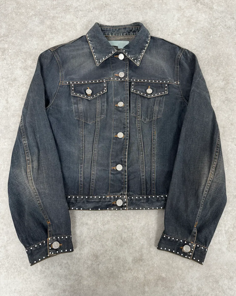 2000s Iceberg Studded Blue Denim Jacket