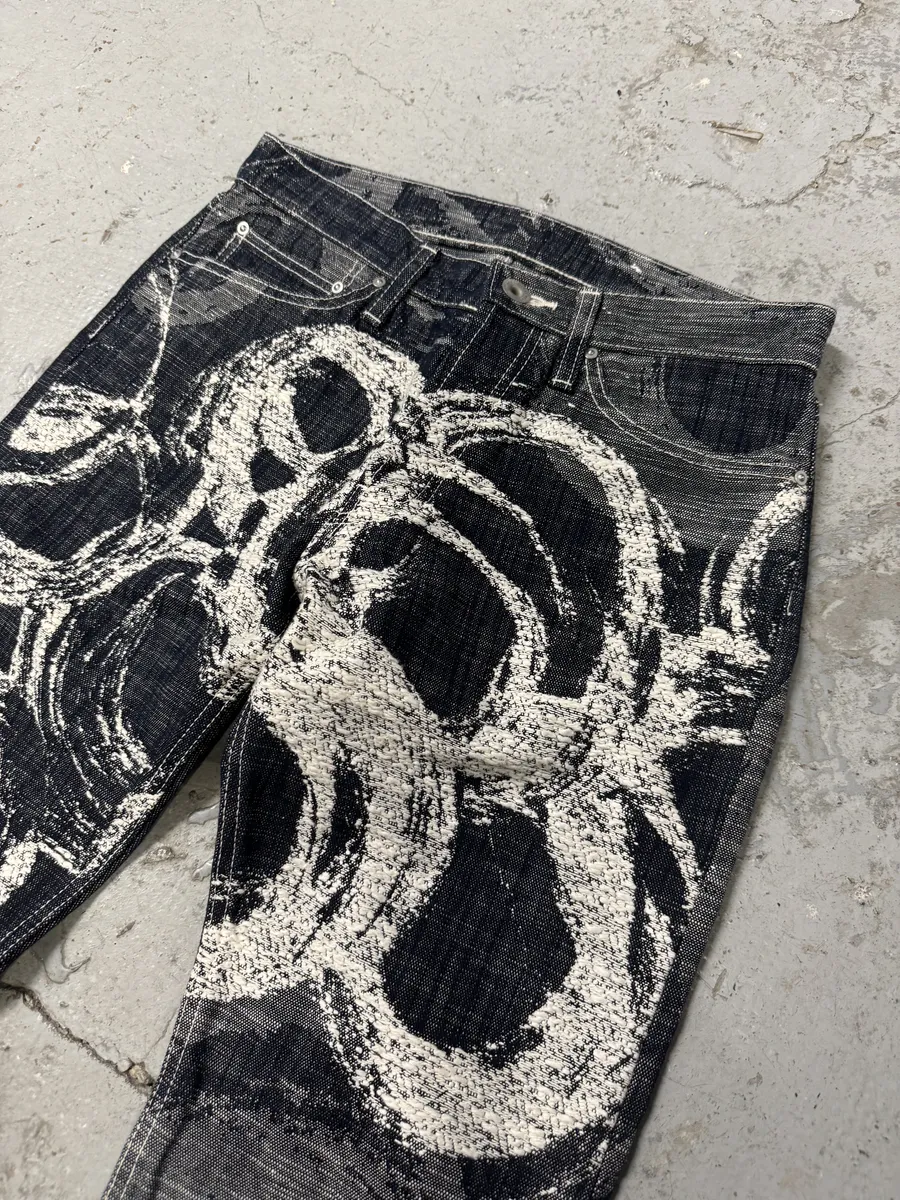 2000s Issey Miyake MEN Abstract Contemporary Relief Denim Jeans - Image 12