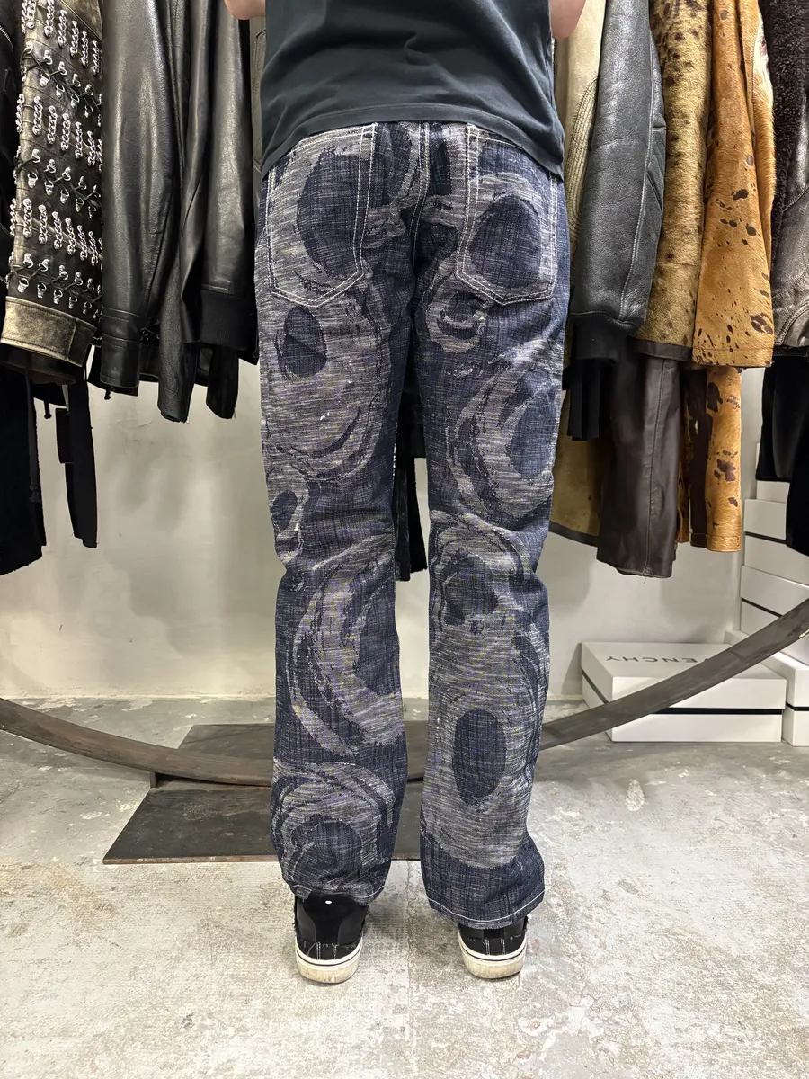 2000s Issey Miyake MEN Abstract Contemporary Relief Denim Jeans - Image 4