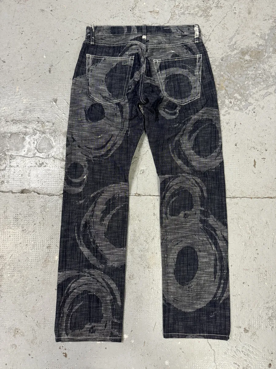 2000s Issey Miyake MEN Abstract Contemporary Relief Denim Jeans - Image 5