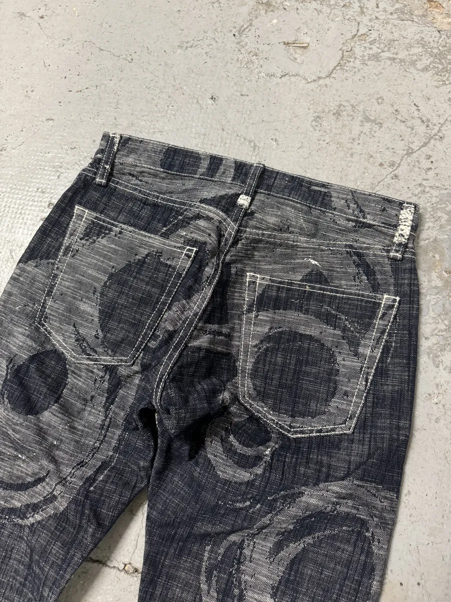 2000s Issey Miyake MEN Abstract Contemporary Relief Denim Jeans - Image 7
