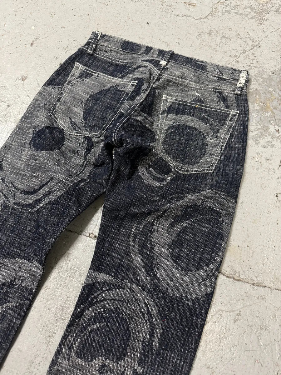 2000s Issey Miyake MEN Abstract Contemporary Relief Denim Jeans - Image 8