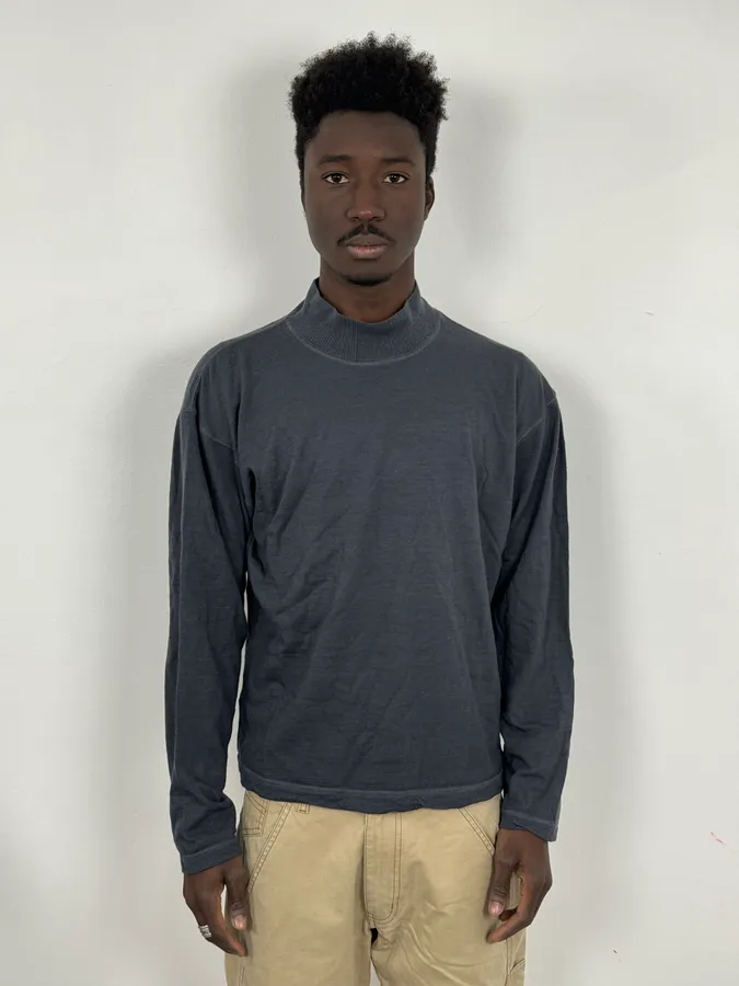 2000s Issey Miyake Steve Job Anthracite Black Turtleneck Sweater - Image 2